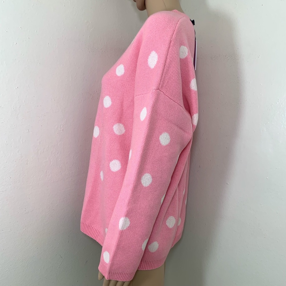 The Script Sweater Cashmere Polka Dot New Sz S - Picture 3 of 5